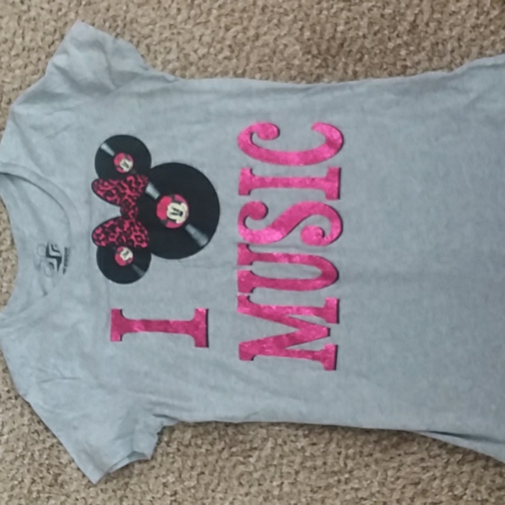 Disney Minnie Mouse Music Shirt with Glitter Lettering